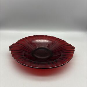 Old Cafe Royal Ruby Round Mint Tray Anchor Hocking Ridges Depression Glass